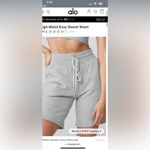 Brand New ALO High Waist Easy Swear Short